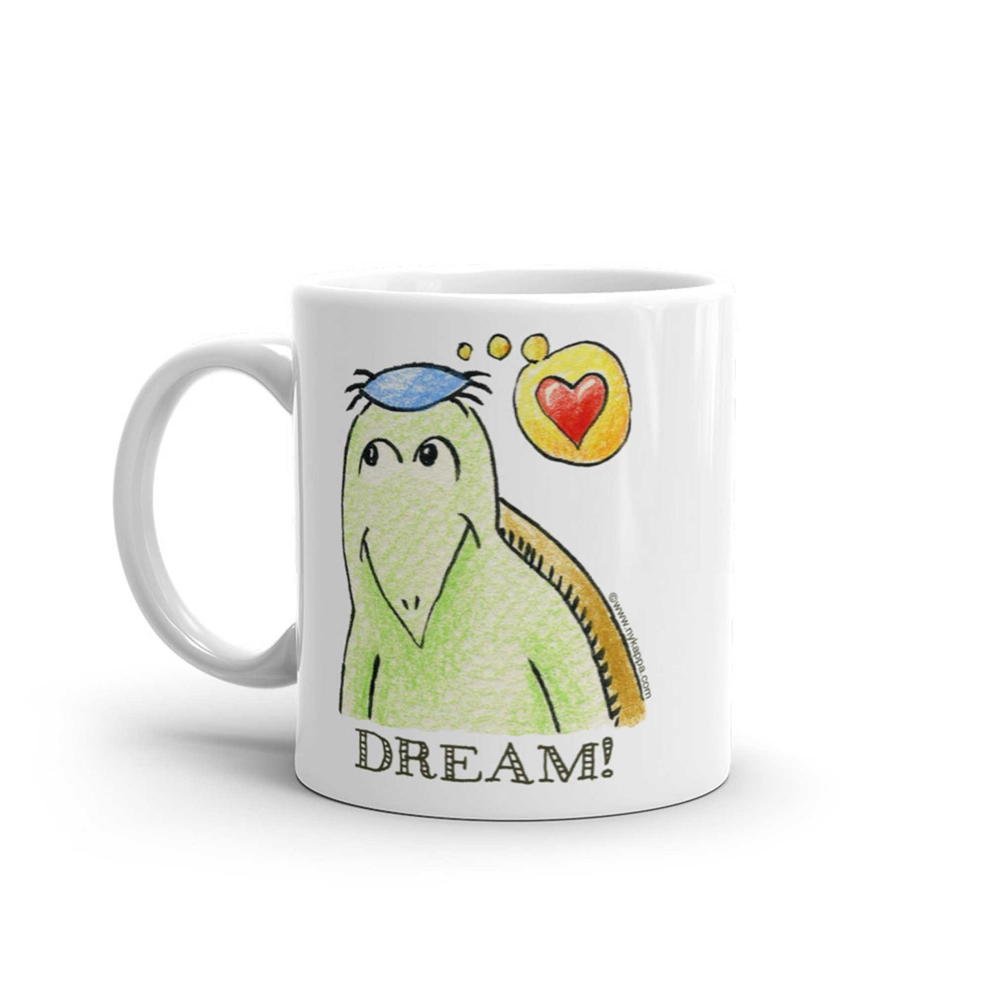 かわいいな NYのカッパ "DREAM!" NYの河童 かっぱ コーヒー マグカップ NY Kappa Dream Coffee Mug Cup Handle Left 1