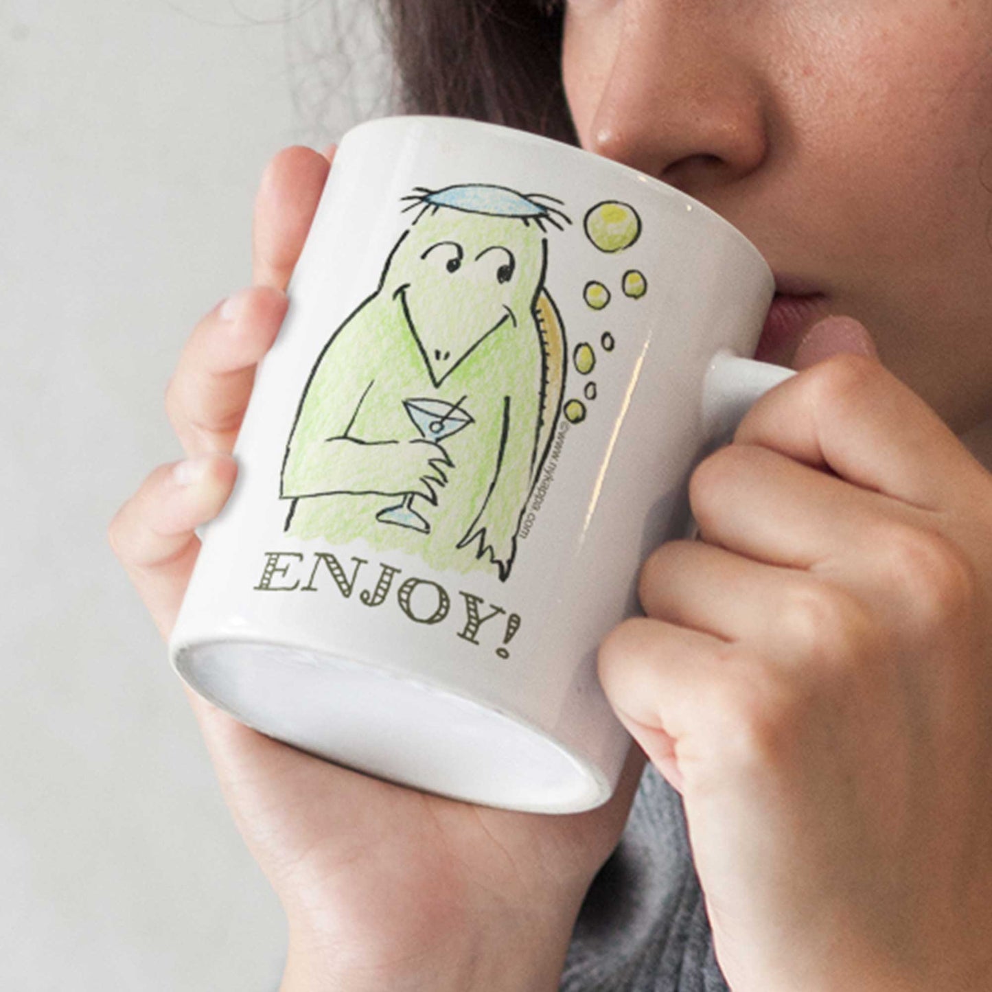 かわいいな NYのカッパ "ENJOY!" NYの河童 かっぱ コーヒー マグカップ NY Kappa Enjoy Coffee Mug Cup 2