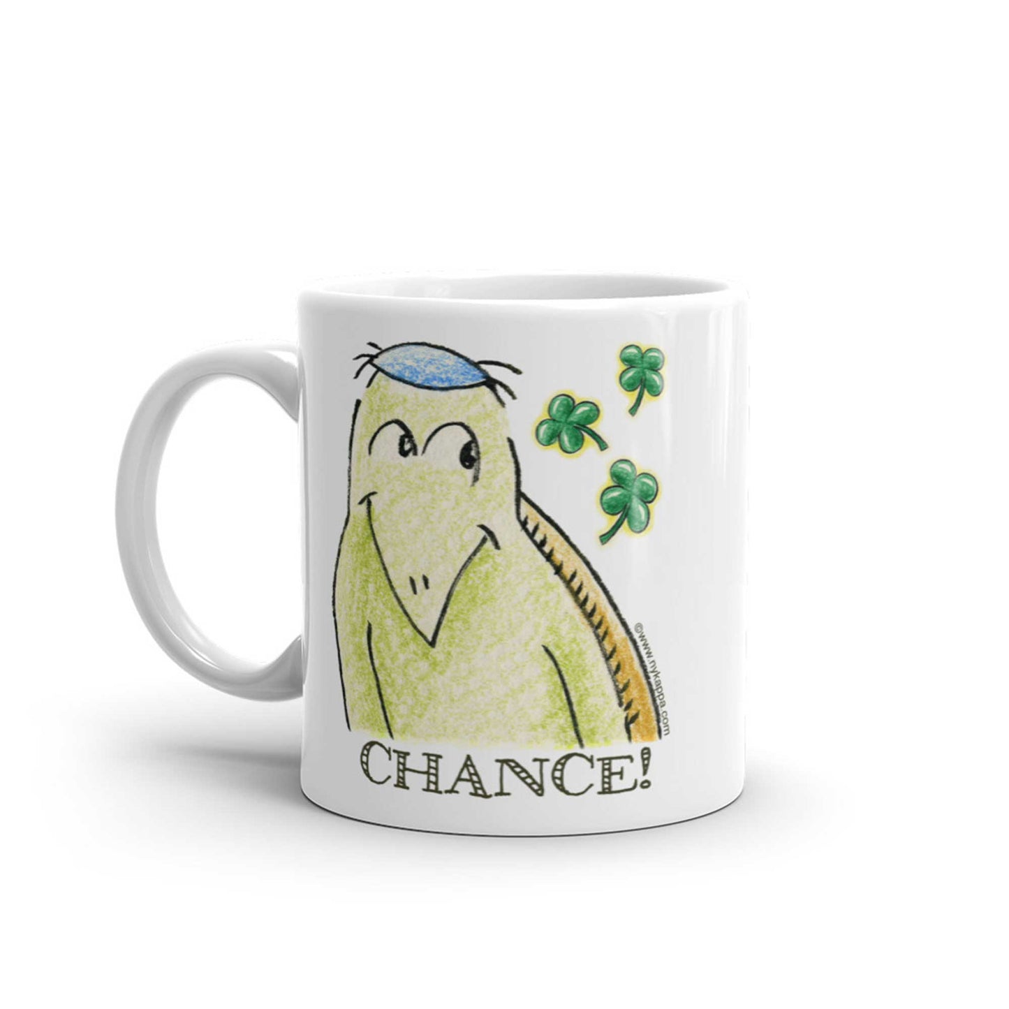 かわいいなNYのカッパ "CHANCE!" NYの河童 コーヒー マグカップ NY-Kappa-Chance-Coffee-Mug-Cup-handle-on-left-1