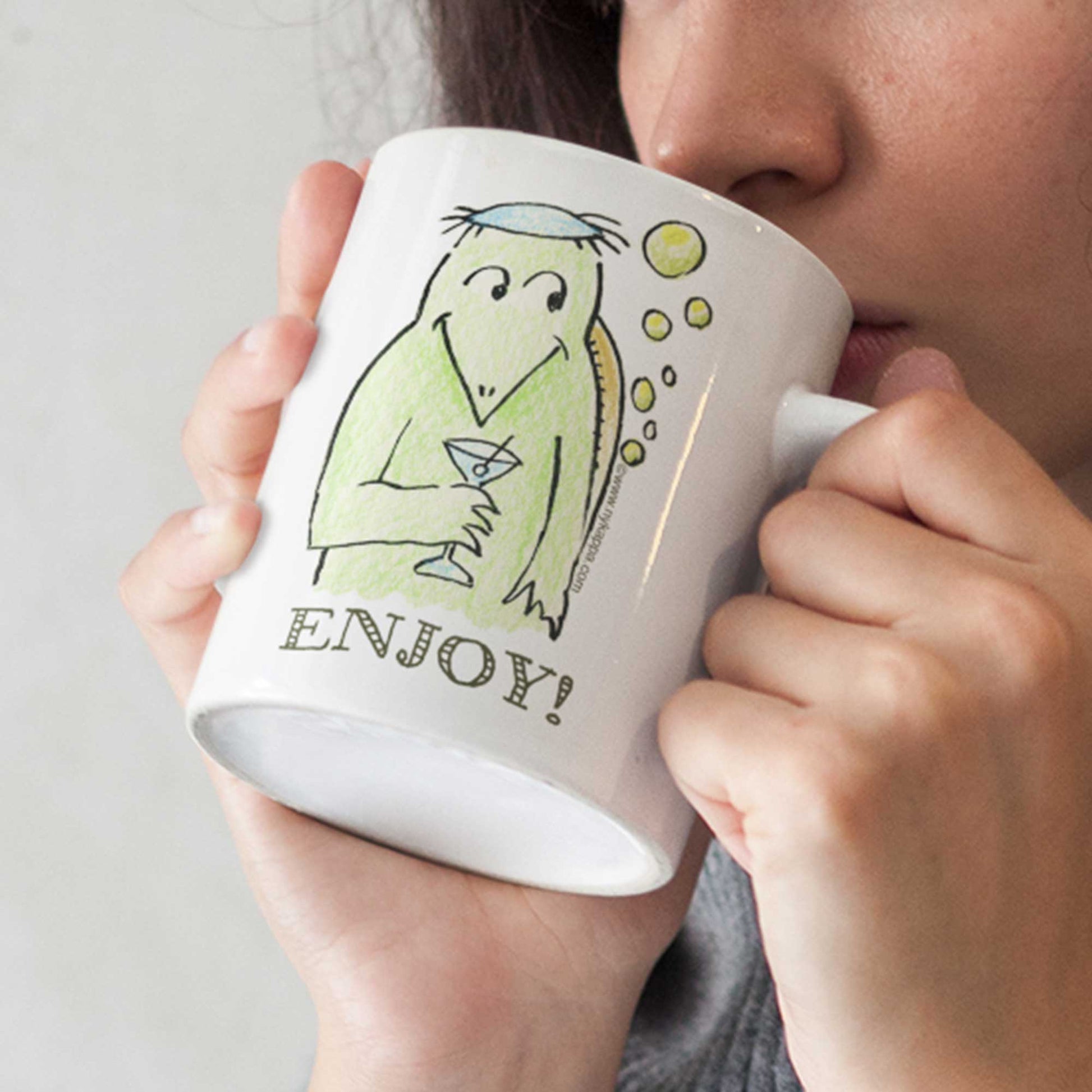 かわいいな NYのカッパ "ENJOY!" NYの河童 かっぱ コーヒー マグカップ NY Kappa Enjoy Coffee Mug Cup 2