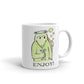 かわいいな NYのカッパ "ENJOY!" NYの河童 かっぱ コーヒー マグカップ NY Kappa Enjoy Coffee Mug Cup Handle Right 1