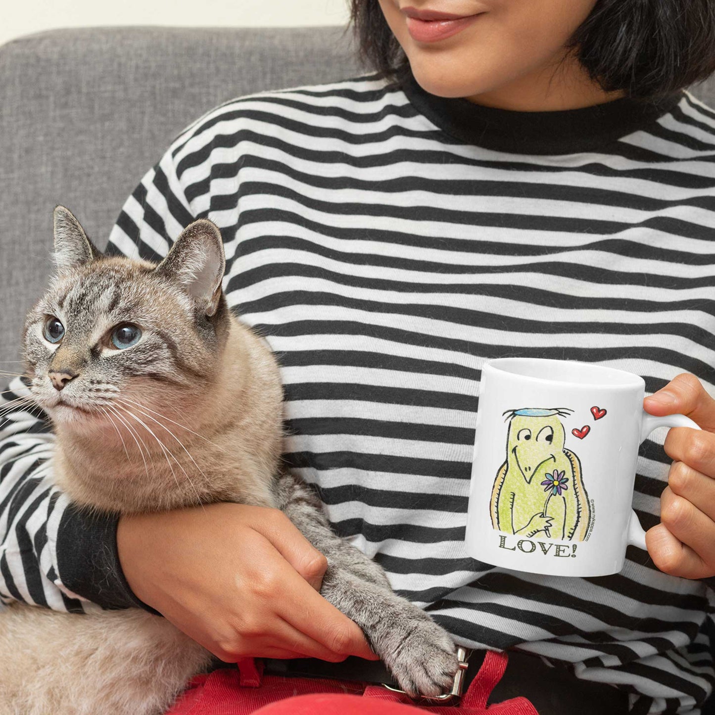 かわいいな NYのカッパ "LOVE!" NYの河童 かっぱ コーヒー マグカップ NY Kappa Love Coffee Mug Cup 2