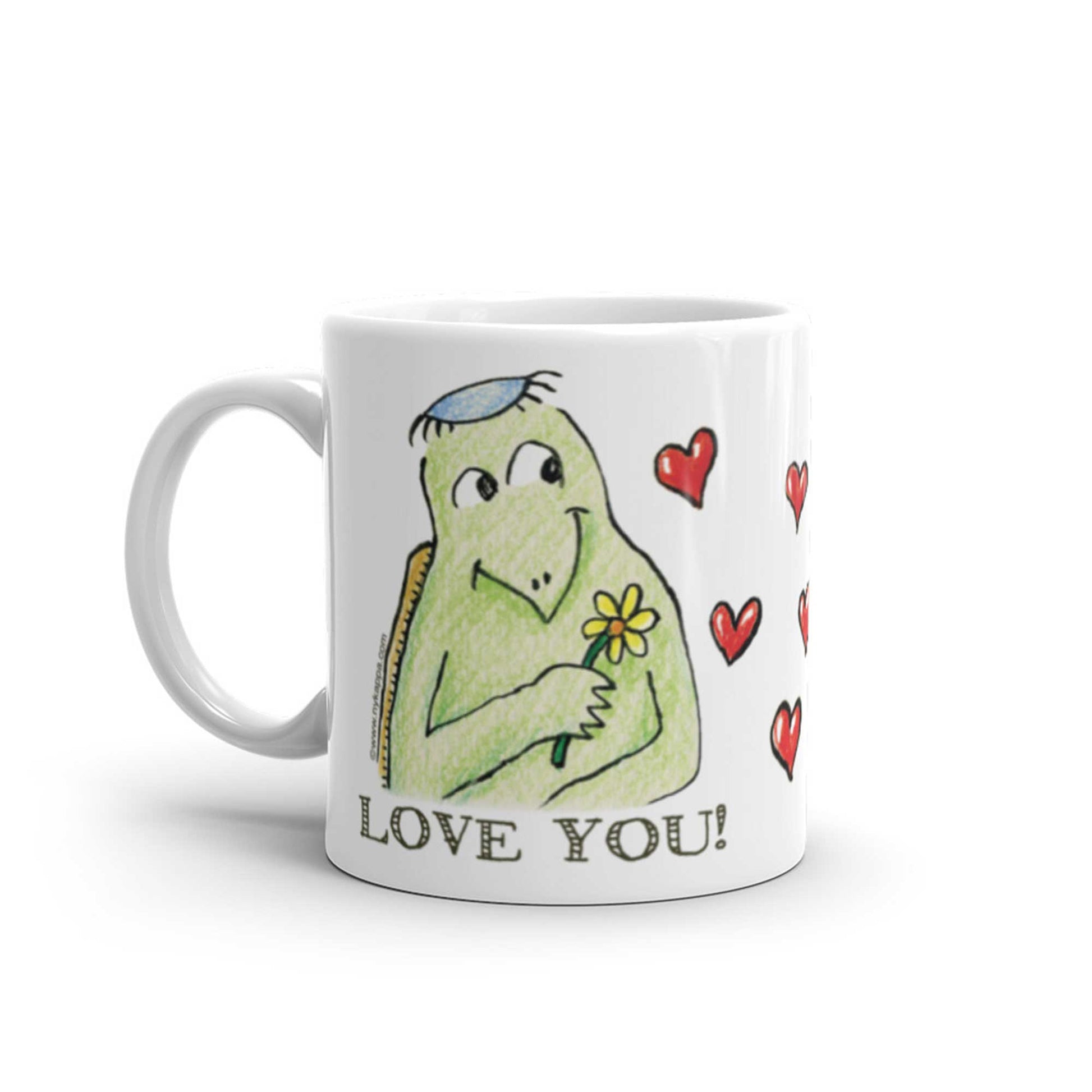 かわいいな NYのカッパ "LOVE YOU, MY LOVE!" NYの河童 かっぱ コーヒー マグカップ NY Kappa Love You, My Love Coffee Mug Cup Handle Left 1