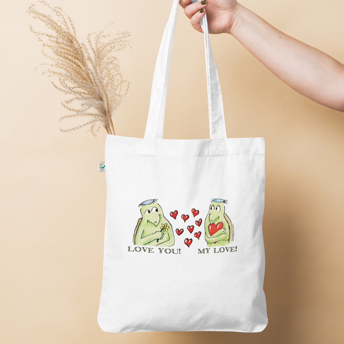 かわいいなカッパ "LOVE YOU, MY LOVE!" NYの河童 トートバッグ