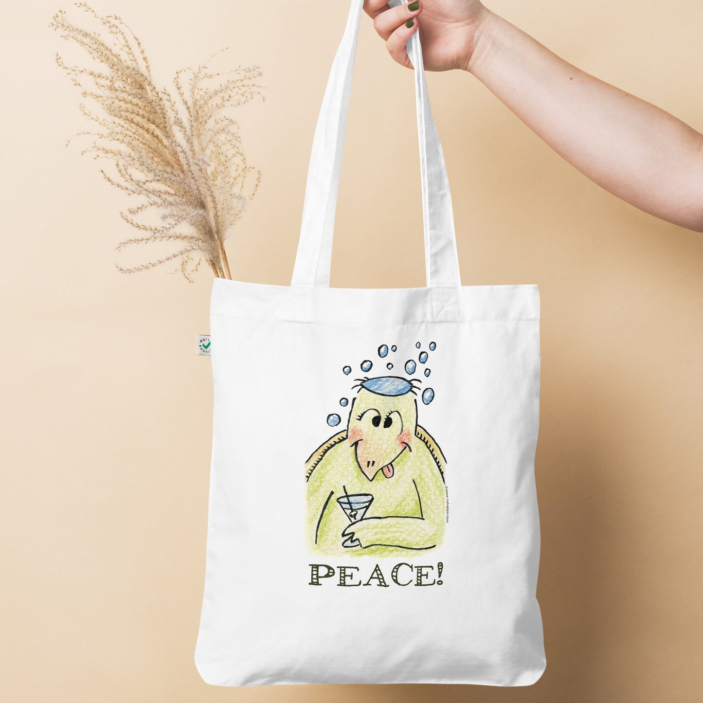 かわいいなカッパ "PEACE!" NYの河童 トートバッグ